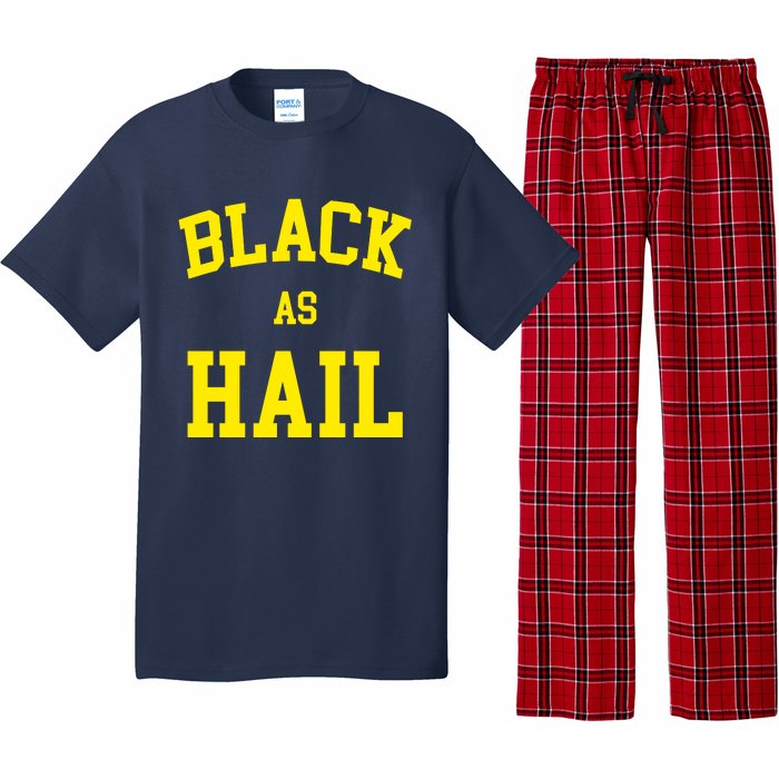 Black As Hail Yellow College Logo Pajama Set