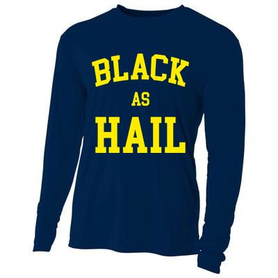 Black As Hail Yellow College Logo Cooling Performance Long Sleeve Crew