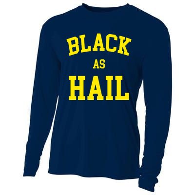 Black As Hail Yellow College Logo Cooling Performance Long Sleeve Crew