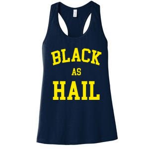 Black As Hail Yellow College Logo Women's Racerback Tank