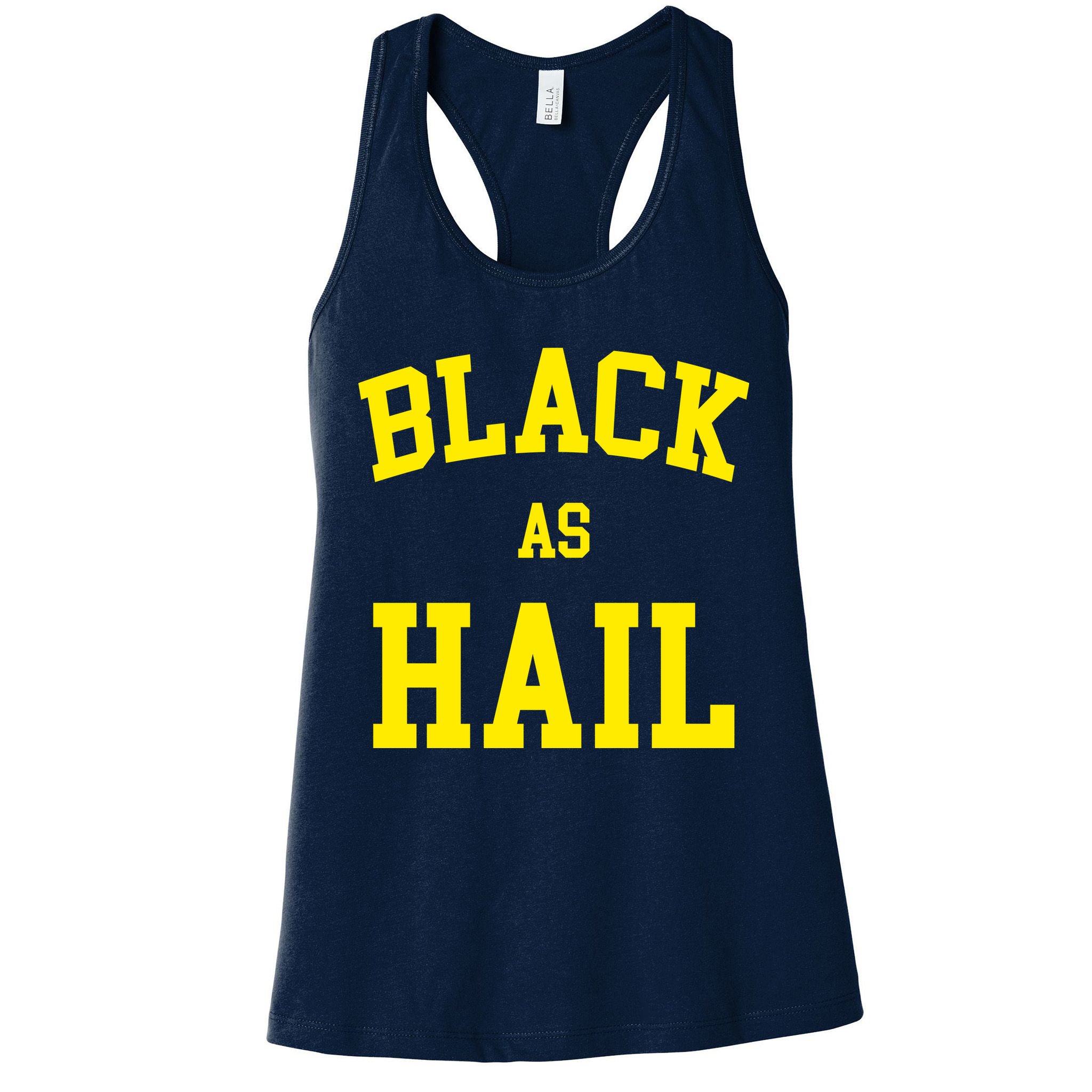 Black As Hail Yellow College Logo Womens Tank Top