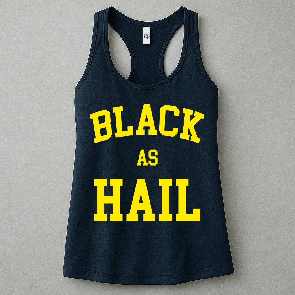 Black As Hail Yellow College Logo Womens Tank Top