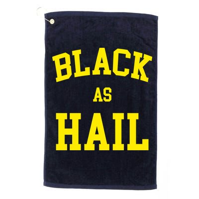 Black As Hail Yellow College Logo Golf Towel