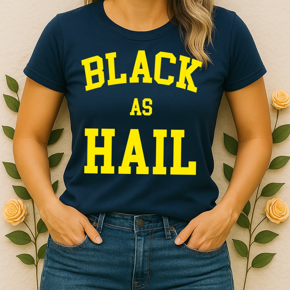 Black As Hail Yellow College Logo Womens T-Shirt