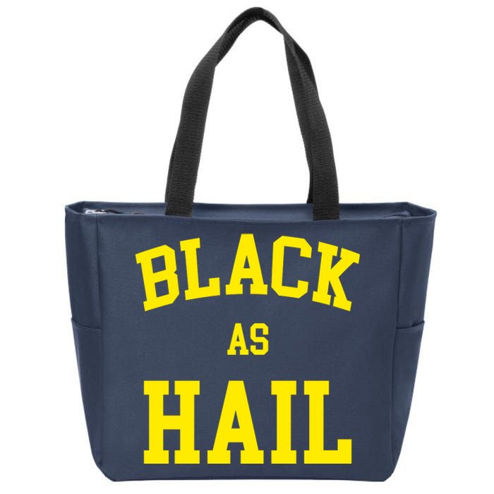 Black As Hail Yellow College Logo Zip Tote Bag