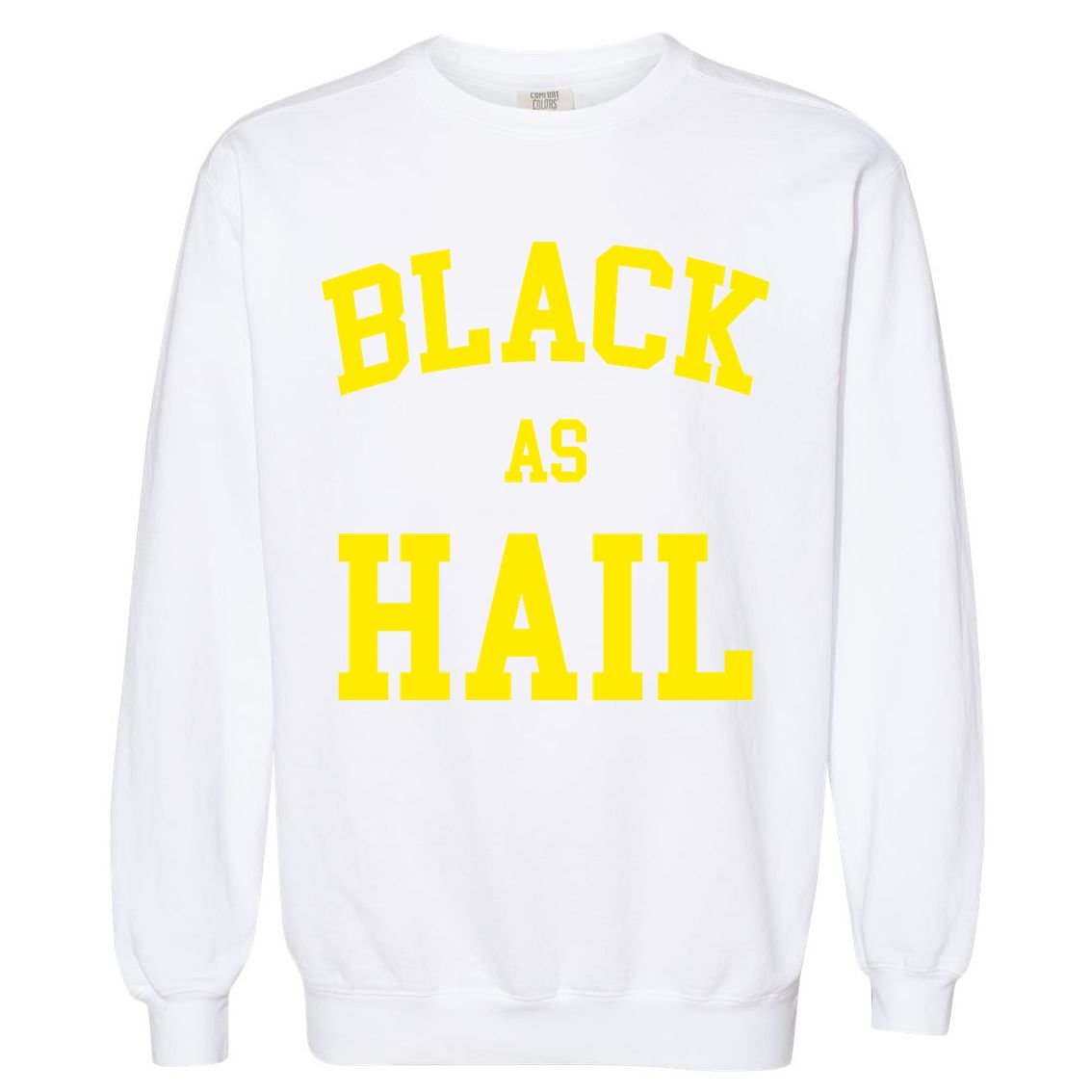 Black As Hail Yellow College Logo Garment-Dyed Sweatshirt