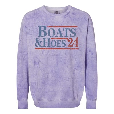 Boats And Hoes 2024 Election Funny Gifts Colorblast Crewneck Sweatshirt