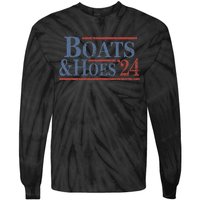 Boats And Hoes 2024 Election Funny Gifts Tie-Dye Long Sleeve Shirt