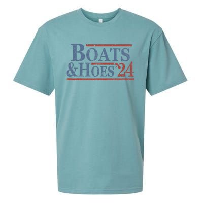 Boats And Hoes 2024 Election Funny Gifts Sueded Cloud Jersey T-Shirt