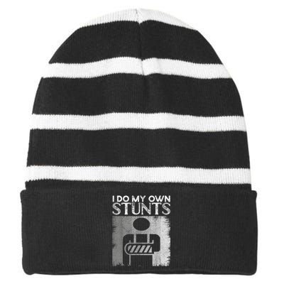 Broken Arm Hand Wrist Elbow Injury Get Well Soon Gift Striped Beanie with Solid Band