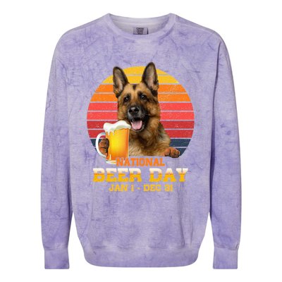 Beer And Hang With My Ger Shepherd Dog Lover Gift Colorblast Crewneck Sweatshirt