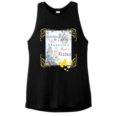 Butterflies Are HeavenS AngelS Cute Gift Ladies PosiCharge Tri-Blend Wicking Tank