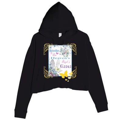 Butterflies Are HeavenS AngelS Cute Gift Crop Fleece Hoodie