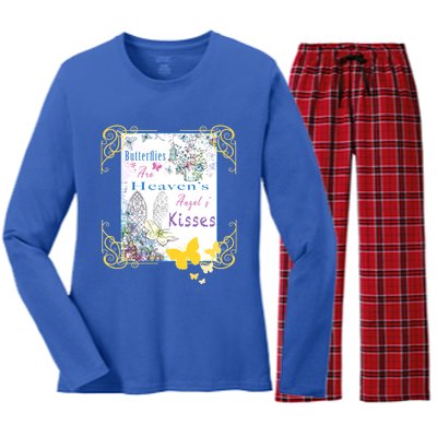 Butterflies Are HeavenS AngelS Cute Gift Women's Long Sleeve Flannel Pajama Set 