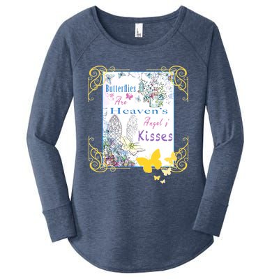 Butterflies Are HeavenS AngelS Cute Gift Women's Perfect Tri Tunic Long Sleeve Shirt