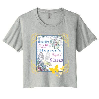 Butterflies Are HeavenS AngelS Cute Gift Women's Crop Top Tee