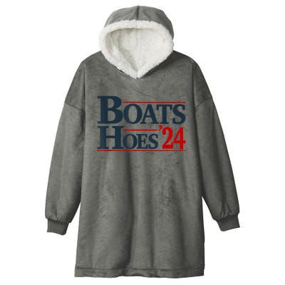 Boats And Hoes 2024 Election Funny Hooded Wearable Blanket