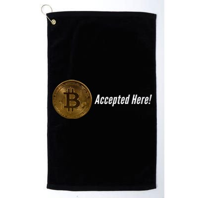 Bitcoin Accepted Here, Bitcoin To The Moon, HODL Bitcoin Crypto Platinum Collection Golf Towel