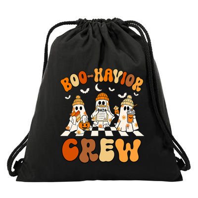 Behavior Analyst Halloween Aba Cute Ghost Boo Havior Crew Drawstring Bag