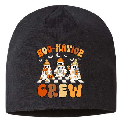 Behavior Analyst Halloween Aba Cute Ghost Boo Havior Crew Sustainable Beanie