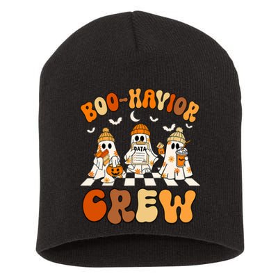 Behavior Analyst Halloween Aba Cute Ghost Boo Havior Crew Short Acrylic Beanie