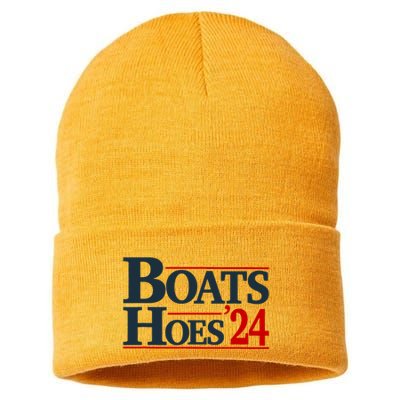 Boats And Hoes 2024 Election Funny Sustainable Knit Beanie