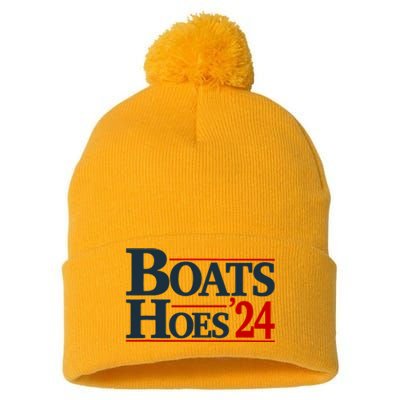 Boats And Hoes 2024 Election Funny Pom Pom 12in Knit Beanie