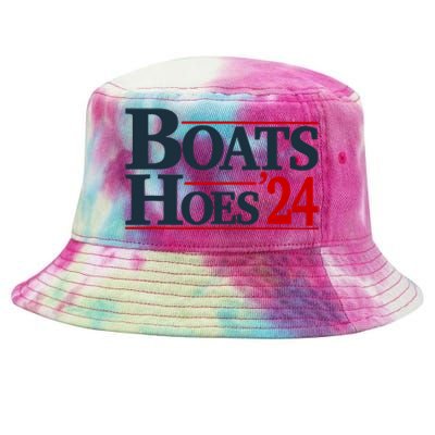 Boats And Hoes 2024 Election Funny Tie-Dyed Bucket Hat