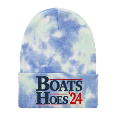 Boats And Hoes 2024 Election Funny Tie Dye 12in Knit Beanie