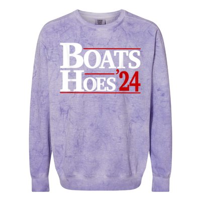 Boats And Hoes 2024 Election Funny Colorblast Crewneck Sweatshirt