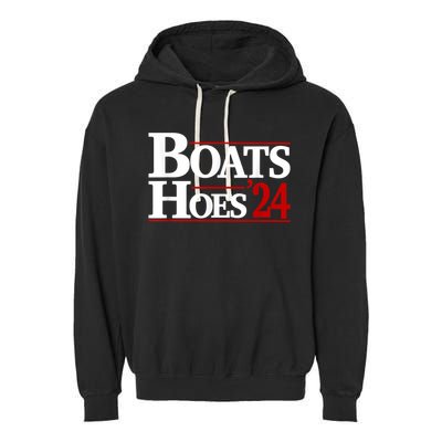 Boats And Hoes 2024 Election Funny Garment-Dyed Fleece Hoodie