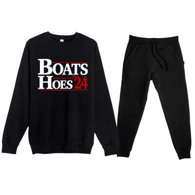 Boats And Hoes 2024 Election Funny Premium Crewneck Sweatsuit Set