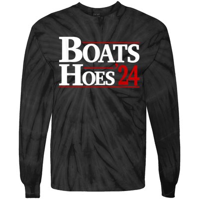 Boats And Hoes 2024 Election Funny Tie-Dye Long Sleeve Shirt