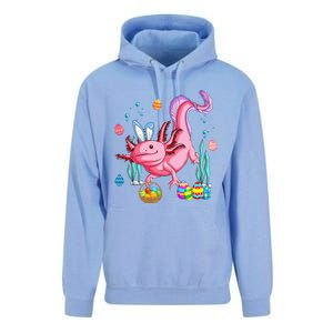 Bunny Axolotl Hunting Easter Eggs Basket Costume Unisex Surf Hoodie