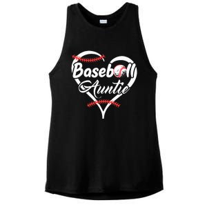 Baseball Aunt Heart Proud Baseball Auntie Ladies PosiCharge Tri-Blend Wicking Tank