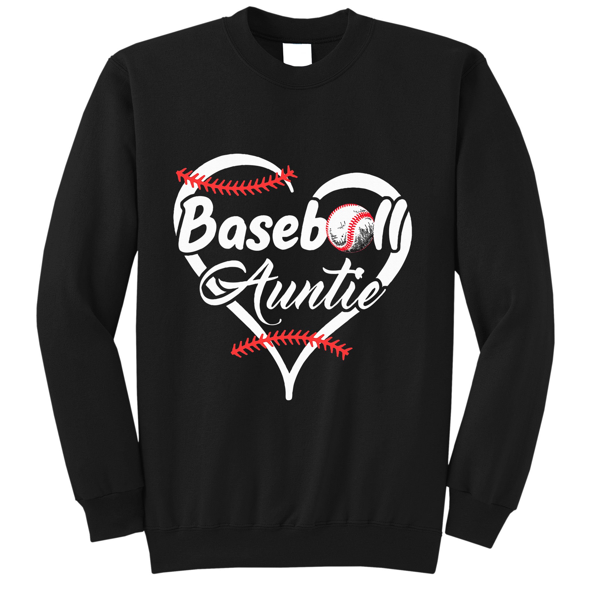 Baseball Aunt Heart Proud Baseball Auntie Sweatshirt