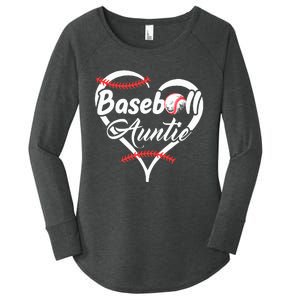 Baseball Aunt Heart Proud Baseball Auntie Women's Perfect Tri Tunic Long Sleeve Shirt