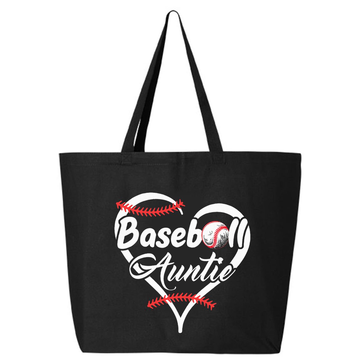 Baseball Aunt Heart Proud Baseball Auntie 25L Jumbo Tote