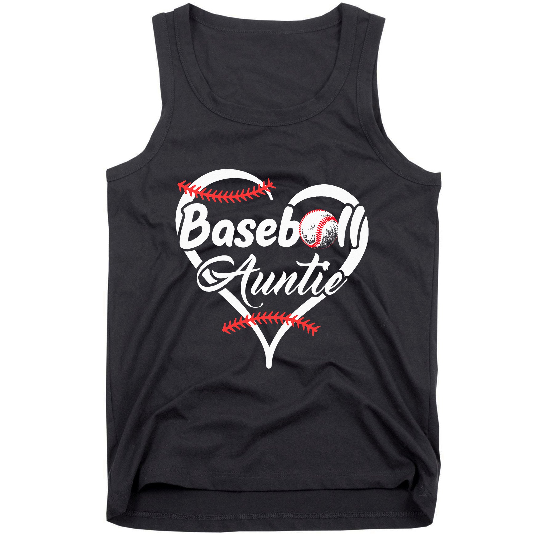 Baseball Aunt Heart Proud Baseball Auntie Tank Top