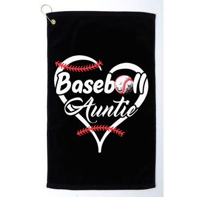 Baseball Aunt Heart Proud Baseball Auntie Golf Towel