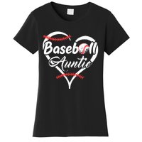 Baseball Aunt Heart Proud Baseball Auntie Women's T-Shirt