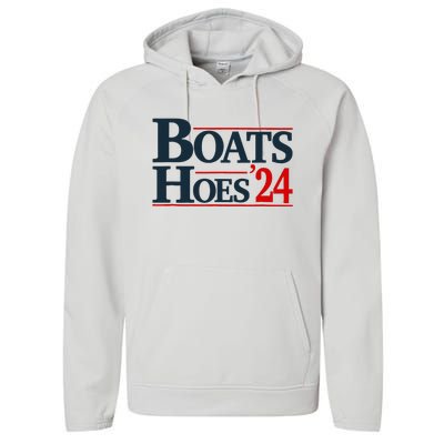 Boats and Hoes 2024 Election Funny Performance Fleece Hoodie