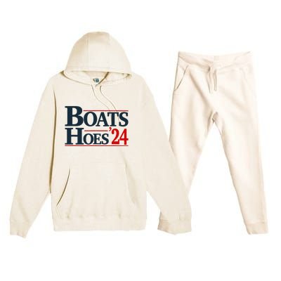 Boats and Hoes 2024 Election Funny Premium Hooded Sweatsuit Set