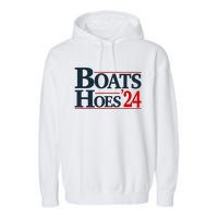 Boats and Hoes 2024 Election Funny Garment-Dyed Fleece Hoodie