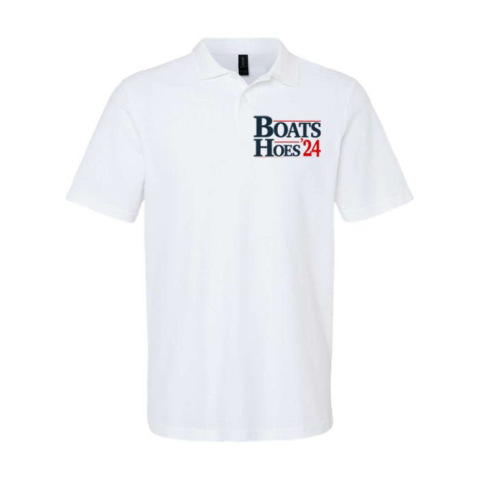 Boats and Hoes 2024 Election Funny Softstyle Adult Sport Polo