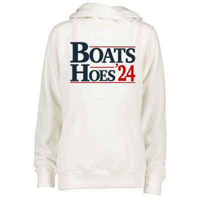 Boats and Hoes 2024 Election Funny Womens Funnel Neck Pullover Hood