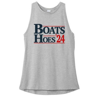 Boats and Hoes 2024 Election Funny Ladies PosiCharge Tri-Blend Wicking Tank