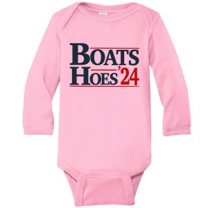 Boats and Hoes 2024 Election Funny Baby Long Sleeve Bodysuit