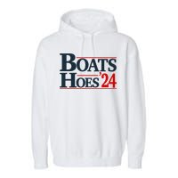 Boats and Hoes 2024 Election Funny Garment-Dyed Fleece Hoodie