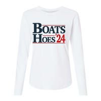 Boats and Hoes 2024 Election Funny Womens Cotton Relaxed Long Sleeve T-Shirt